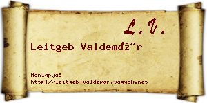 Leitgeb Valdemár névjegykártya